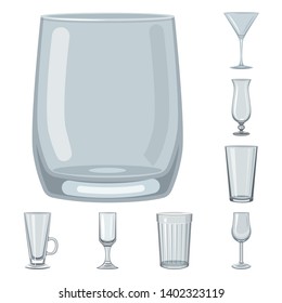 Vector illustration of dishes and container icon. Set of dishes and glassware vector icon for stock.