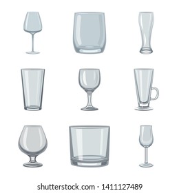 Vector illustration of dishes and container icon. Collection of dishes and glassware stock vector illustration.