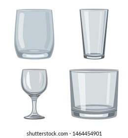 Vector illustration of dishes and container logo. Set of dishes and glassware stock symbol for web.