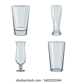 Vector illustration of dishes and container symbol. Set of dishes and glassware vector icon for stock.