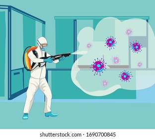 vector illustration of a disinfectant virus