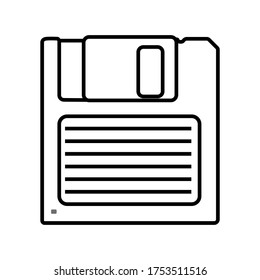 Vector illustration of diskette icon isolated on white background. 