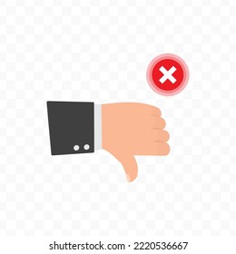 Vector illustration of dislike icon sign and symbol. colored icons for website design .Simple design on Transparent background (PNG).