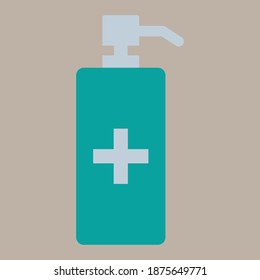 Vector illustration of dispenser with sanitizer