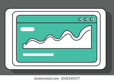 vector illustration of display design interface dashboard graph thin line wavy abstract.