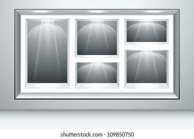 vector illustration of display unit with spot light