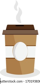 Vector illustration disposable coffee cup. Coffee cup logo.