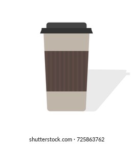 Vector illustration disposable coffee cup.