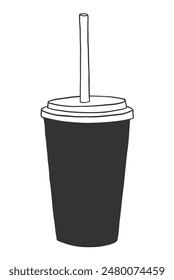 Vector illustration of disposable paper coffee cup