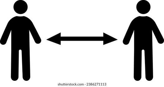 vector illustration distance between people