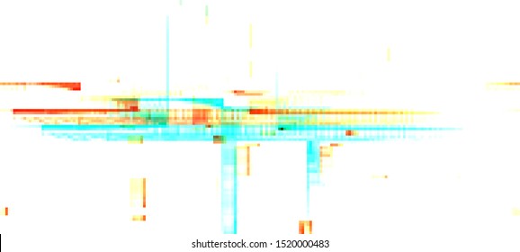 Vector Illustration of a distorted glitch background. Glitched techno pattern in a style of 80's. Wallpaper in a cyberpunk style. Creative graphic design for poster,brochure,flyer and card.