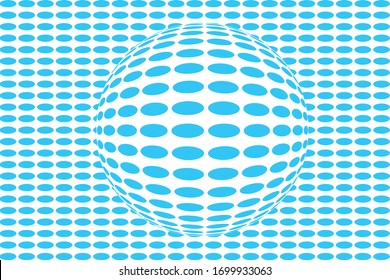 Vector illustration of a distorted surface. 2D pattern with fisheye 3D effect