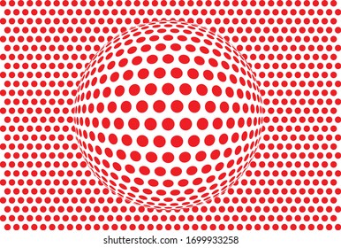 Vector illustration of a distorted surface. 2D pattern with fisheye 3D effect