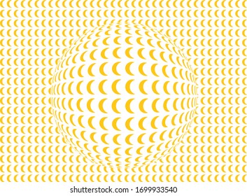 Vector illustration of a distorted surface. 2D pattern with fisheye 3D effect