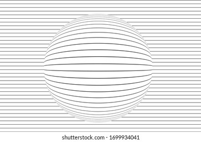 Vector illustration of a distorted surface. 2D pattern with fisheye 3D effect