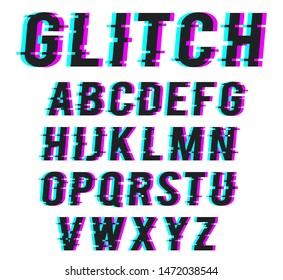 Ilustración vectorial de la fuente de distorsión glitch.