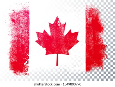 Vector Illustration Distressed Grunge Flag Of Canada