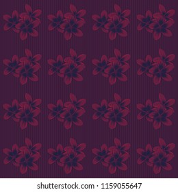 Vector illustration. Ditsy cute floral seamless pattern in violet, purple and red colors. Small stylized flowers.