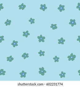 Vector illustration. Ditsy cute floral seamless pattern. Stylized flowers on a neutral background.