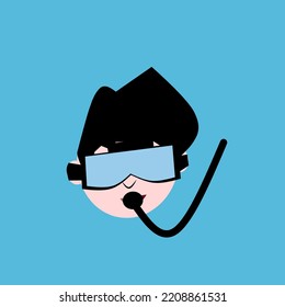 vector illustration of a diver