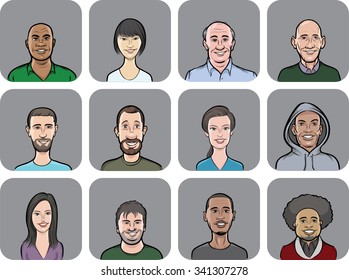 vector illustration of diverse business people