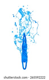 Vector illustration: diving athlete. Spray paint on a white background. Spray paint on a white background