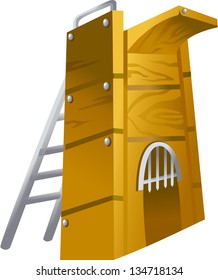 Vector illustration of diving board