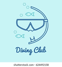 Vector illustration of diving club logo