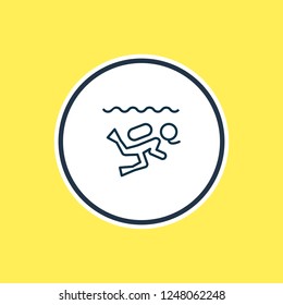 Vector illustration of diving icon line. Beautiful entertainment element also can be used as scuba icon element.