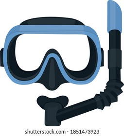 Ilustración vectorial de máscara de buceo y emoticono de snorkel