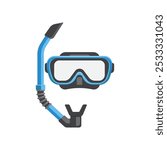 vector illustration of a diving mask. summer diving equipment. diving goggles