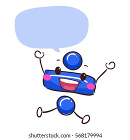 Vector Illustration of Division Math Symbol Mascot with Speech Bubble