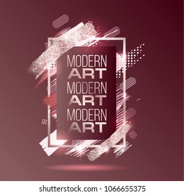 vector illustration. divorce brush with elegant pink gold. modern trendy trendy frame design. Exclusive graphics for invitations, booklets, flyers, wedding invitations and cards