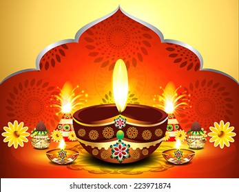 Vector Illustration Diwali Background Stock Vector (royalty Free 