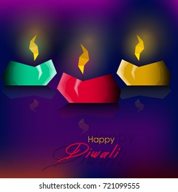 Vector Illustration for Diwali with Beautiful Diwali Elements.