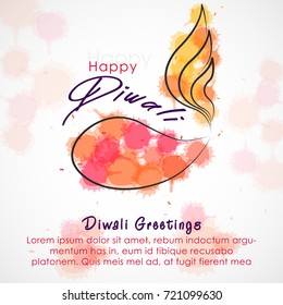 Vector Illustration for Diwali with Beautiful Diwali Elements.