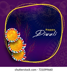 Vector Illustration for Diwali with Beautiful Diwali Elements.