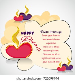 Vector Illustration for Diwali with Beautiful Diwali Elements.