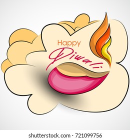 Vector Illustration for Diwali with Beautiful Diwali Elements.
