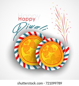 Vector Illustration for Diwali with Beautiful Diwali Elements.