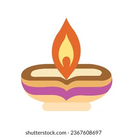 Vector illustration of Diwali celebration with decorative colourful Design set.