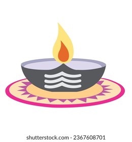 Vector illustration of Diwali celebration with decorative colourful Design set.