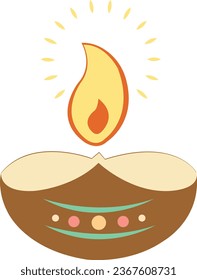 Vector illustration of Diwali celebration with decorative colourful Design set.