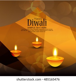 Vector illustration of Diwali festival with beautiful stylish lamp and Diwali lighting elements