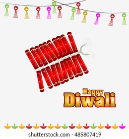 Vector illustration of Diwali festival with beautiful stylish lamp and Diwali lighting elements. Offers