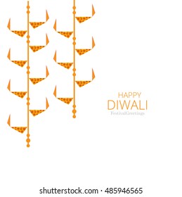 Vector illustration of Diwali festival with beautiful stylish lamp and Diwali lighting elements. Offers