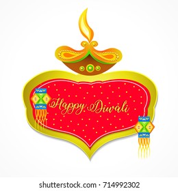 Vector illustration of Diwali festival with beautiful stylish lamp and Diwali lighting elements. Offers