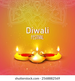 Vector illustration of Diwali festival. Hindu holiday religion concept. Deepavali or diwali festival of lights.