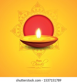 Vector illustration of Diwali festival with stylish beautiful oil lamp and Diwali elements ,Diwali SALE, Diwali Special offer background.