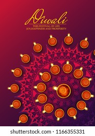 Illustration Burning Diya Assorted Sweet Snack Stock Vector Royalty